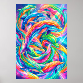 Poster Cenário de Sonho de Golfinho Vibrante – Boho Psico