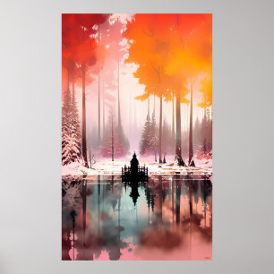 Poster Cenário de Sonhos de Outono de Inverno - Arte de K