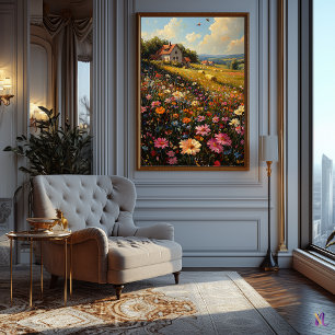 Poster Cenário Impressionista de Flores Silvestres – Pací