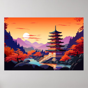 Poster Cenário Panorâmico Oriental Natureza