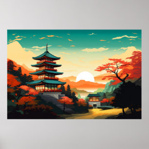 Poster Cenário Panorâmico Oriental Natureza