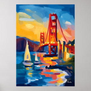 Poster Cenário Urbano Fauvista de São Francisco – Golden