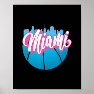 Poster Cenário urbano vintage da cidade de Miami Flórida