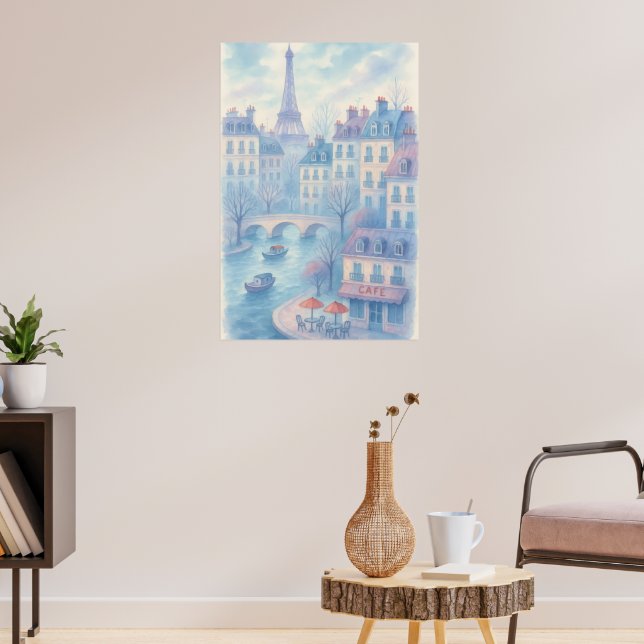 Poster Cenas caprichosas de Paris em aquarela (Sala de Estar 3)