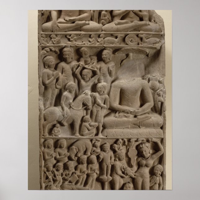 Poster Cenas da vida de Buda, Sarnath, Uttar Pradesh (Frente)