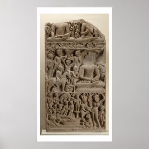 Poster Cenas da vida de Buddha, Sarnath, Uttar Pradesh