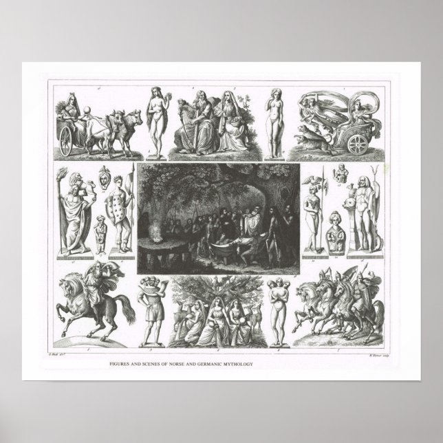 Poster Cenas de mitologia nórdica e germânica (Frente)