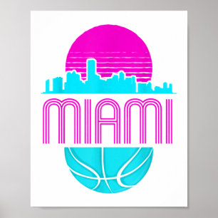 Poster Cenas urbanas vintage da cidade de Miami Flórida B