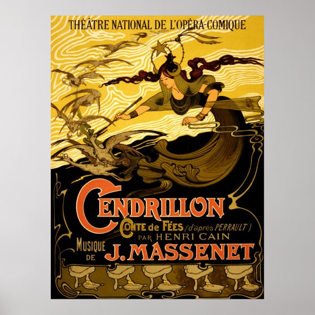 Pôster Cendrillon ~ Vintage French Theatre Advertising. (Frente)