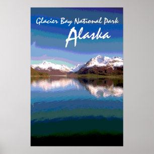 Poster cénico de Alaska do parque nacional de ba