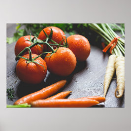 Poster Cenouras e Tomates Fotografia Vegetal