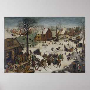 Poster Censo de Belém por Pieter Bruegel