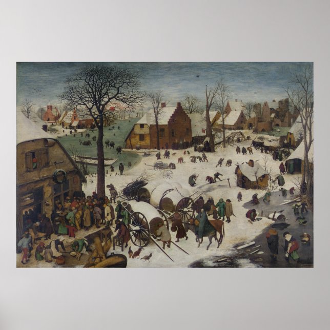 Poster Censo de Belém por Pieter Bruegel (Frente)