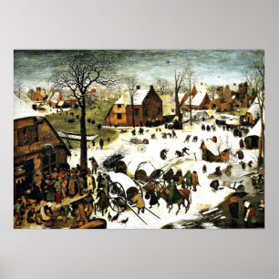 Pôster Censo em Belém, Pieter Bruegel, a arte mais velha