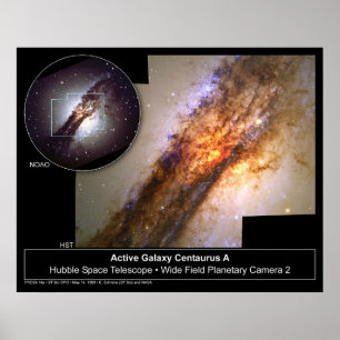 Poster Centaurus A Galaxy Hubble Telescópio