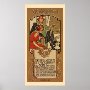 Pôster Centenário A. Volta de Nouveau da arte do estilo