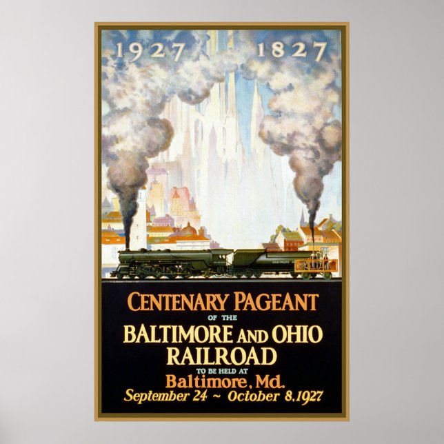 Pôster Centenário Pageant Baltimore e Ohio Railroad (Frente)