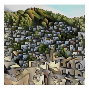 Pôster Centenas de Casas Kayakoy Fethiye Pintura