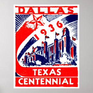Pôster Centennial 1936 de Dallas Texas