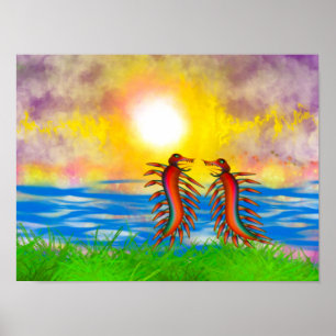 Poster Centopéias lutando na praia