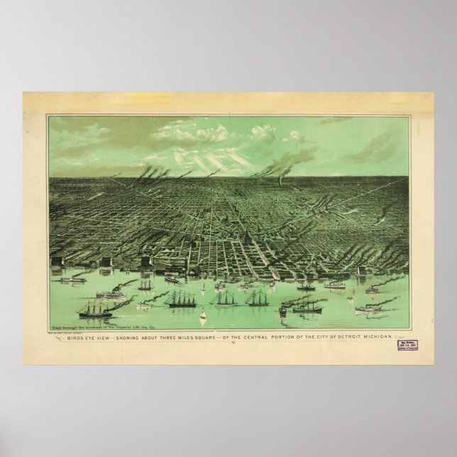 Poster Central Detroit, Michigan (1910) (Frente)
