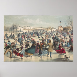 Poster Central Park, inverno. O lago de patinação. Nova I