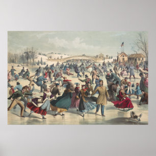 Poster Central Park, inverno. O lago de patinação. Nova I