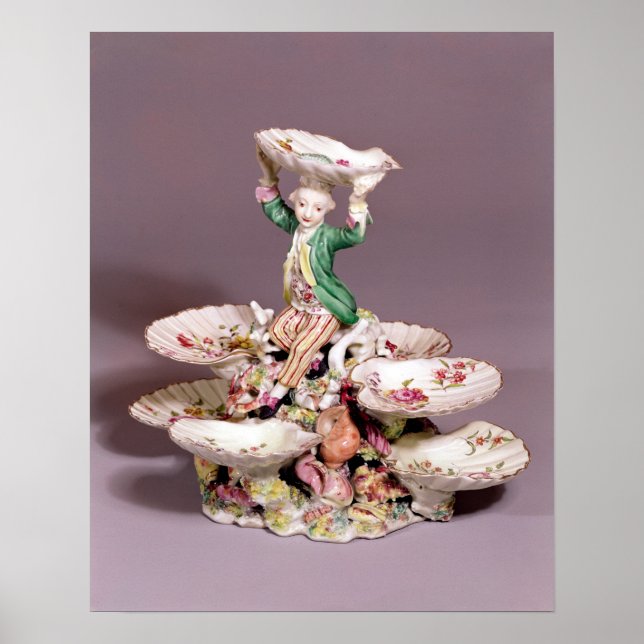 Pôster Cêntrico da mesa Derby, 1760-65 (Frente)