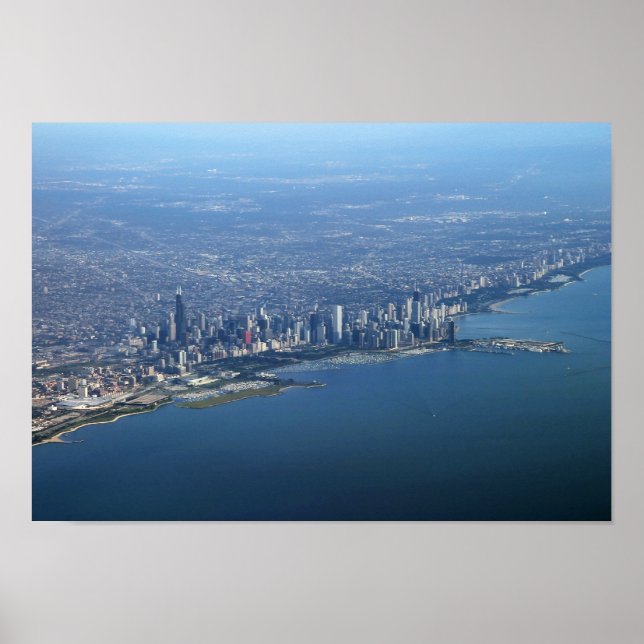 Pôster Centro aéreo Chicago 11x16 (Frente)