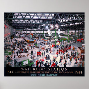 POSTER CENTRO DA ESTAÇÃO DE LONDON WATERLOO 1947