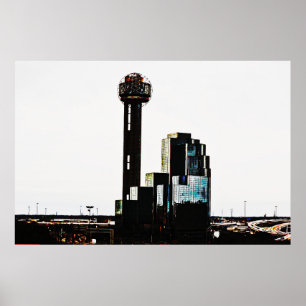 Poster Centro Dallas Texas Tower Art