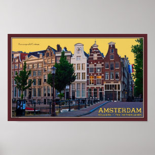 Pôster Centro de Amsterdão-Keizersgracht