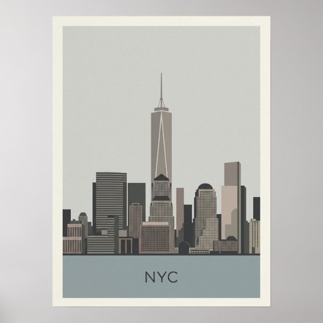 Poster Centro de Comércio Mundial Um da Cidade de Nova Yo (Frente)