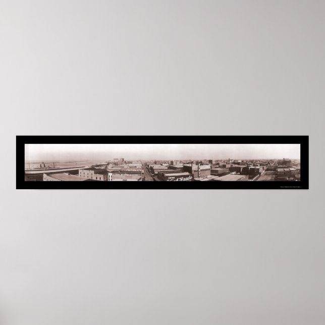 Pôster Centro Galveston, Foto TX 1910 (Frente)