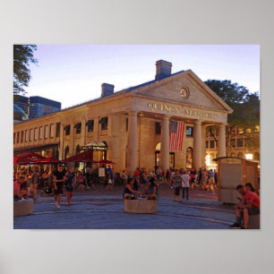 Poster Centro histórico Boston do mercado de Quincy