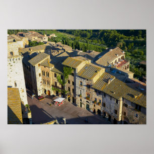 Pôster Centro histórico de San Gimignano, Siena, Toscana,