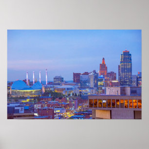Poster Centro Kansas City, Missouri, em Dusk