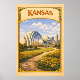 Poster Centro Kauffman Vintage do Kansas