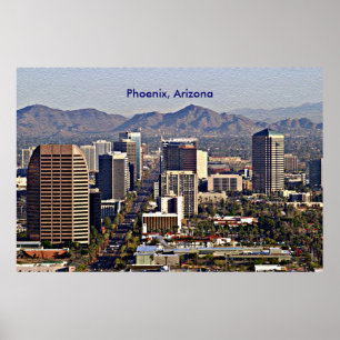 Pôster Centro View of Phoenix, Arizona