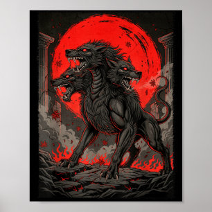 Poster Cérbero submundo mitologia grega cão do inferno ou