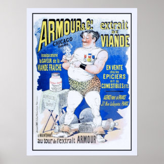 Poster Cerca de 1890 Publicidade sobre extratos de carne