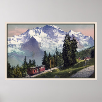 Poster cerca de 1900 Caminho de ferro Montanhês Jungfrau