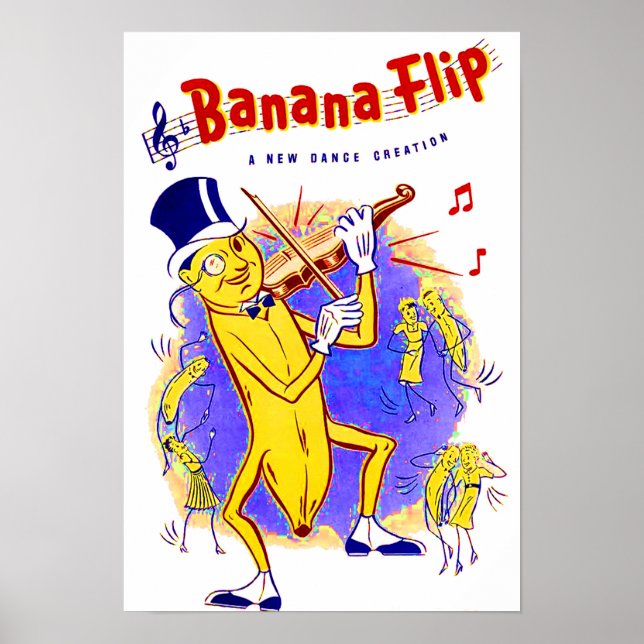Poster cerca de 1950 Sacudir de Banana (Frente)