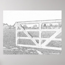 Poster Cerca de desenho em preto-e-branco