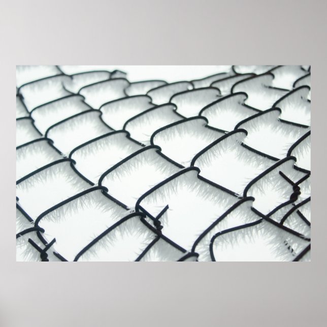 Poster Cerca de elo de cadeia branca e preta (Frente)