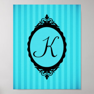 Poster Cerceta e quadro preto do monograma