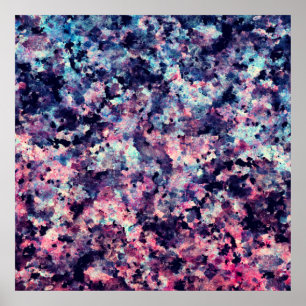 Poster Cerceta, rosa, e teste padrão do mármore do