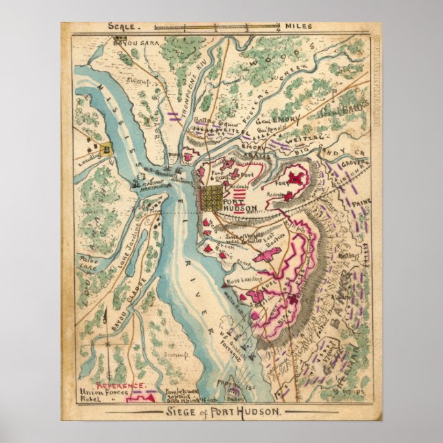 Pôster Cerco à Guerra Civil de Port Hudson (Frente)