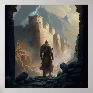 Poster Cerco de cidade de montanha