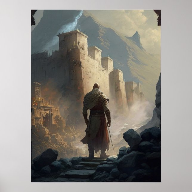 Poster Cerco de cidade de montanha (Frente)